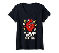 Femme Crise Cardiaque : Mon cœur a Pris Un Rythme Cardiaque, Chirurgie pour Hommes T-Shirt avec Col en V