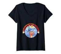 Femme Crise Existentielle Unimaginable Suffering Chat Triste Goth T-Shirt avec Col en V