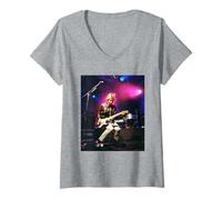 Femme Crispian Mills Kula Shaker en Concert au Barrowlands 1997 T-Shirt avec Col en V