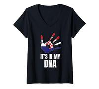 Femme Croatie It's in My DNA Balkan Heritage Travel T-Shirt avec Col en V