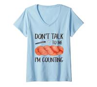 Femme Crochet Amusant Don't Talk I'm Counting Crochet T-Shirt avec Col en V