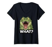 Femme Crocodile drôle What Zoo pour garçons, Filles et Enfants T-Shirt avec Col en V