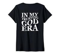 Femme Croire à Dieu Era Religieux Hommes et Femmes Chrétiens Drôles T-Shirt avec Col en V