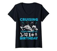 Femme Croisière d'anniversaire de 10 Ans Entre dans ma croisière de 10e Anniversaire T-Shirt avec Col en V