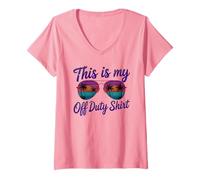 Femme Croisière de surf et de natation pour les vacances de Cute Besties, C'EST MON TEMPS LIBRE T-Shirt avec Col en V