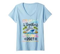 Femme Croisière Ensemble à Cozumel 2027 : Souvenirs de croisière T-Shirt avec Col en V