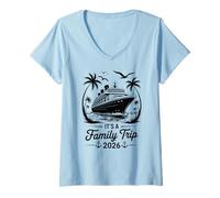 Femme Croisière It's a Family Trip 2026 T-Shirt avec Col en V