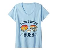 Femme Croisière Squad Montréal Voyage de Vacances 2026 Canada T-Shirt avec Col en V