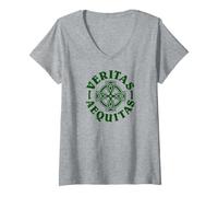 Femme Croix Celtique Triquetra de vérité et de Justice T-Shirt avec Col en V