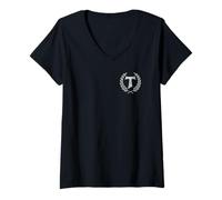 Femme Croix chrétienne catholique Saint-François Tau T-Shirt avec Col en V