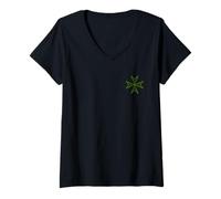 Femme Croix de l'Ordre de Saint Lazare Croix de Malte T-Shirt avec Col en V