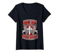 Femme Croix Religieuse Jésus Faith Gothique Y2K Nu Goth Bible Verse T-Shirt avec Col en V