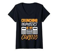 Femme Croquer Les Chiffres, C'est Mon Design de Cardio T-Shirt avec Col en V