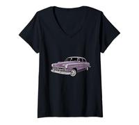 Femme Crosley Catalogue Voiture Classique Passionné Style Vintage T-Shirt avec Col en V
