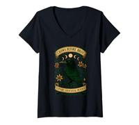 Femme Crows Before Bros Phases de Lune Vintage pour Femme T-Shirt avec Col en V