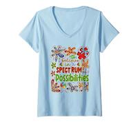 Femme Croyez en une sensibilisation à l'autisme du spectre T-Shirt avec Col en V