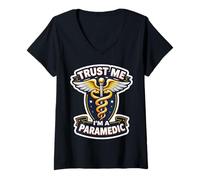 Femme Croyez-Moi, Je suis Un ambulancier paramédical, Nouveau diplôme de médecin EMT et EMS T-Shirt avec Col en V