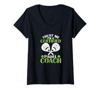 Femme Croyez-Moi, Je suis Un entraîneur de Padel certifié T-Shirt avec Col en V