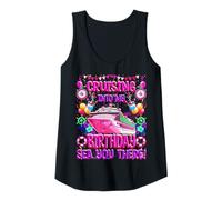 Femme Cruising Into My Birthday - T-shirt de croisière amusant Sea You There Débardeur