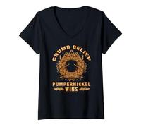 Femme Crumb Belief Pumpernickel WINS T-Shirt avec Col en V
