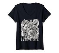 Femme Cryptides et créatures mythiques Art Fantastique T-Shirt avec Col en V