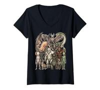 Femme Cryptides et créatures mythiques Art Fantastique T-Shirt avec Col en V