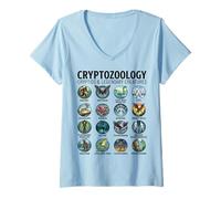 Femme Cryptozoologie Cryptides et créatures légendaires Folklore T-Shirt avec Col en V