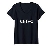 Femme Ctrl C Family Matching Copier Coller T-Shirt avec Col en V