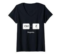 Femme Ctrl Z Undo Raccourci Clavier Regrets drôle T-Shirt avec Col en V