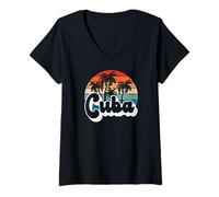 Femme Cuba T-Shirt avec Col en V