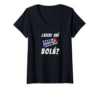 Femme Cuban Dominoes Domino Game Miami Florida Cuba Greeting T-Shirt avec Col en V
