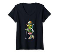 Femme Cucumber Golf Funny Design Pour Les Amateurs De Sport T-Shirt avec Col en V