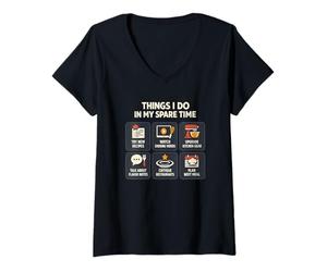 Femme Cuisiner ce Que Je Fais Pendant Mon Temps Libre | Chef Foodie T-Shirt avec Col en V