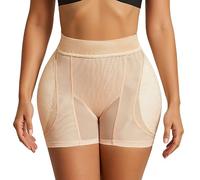 Femme Culotte Sculptante Rembourrée Taille Haute Shapewear Remonte Fesses avec Coussinet Amovible Mode Femmes Ventre Contrôle Culotte Solide Beige Évider Maille Bout À Bout Rembourré Shapewear