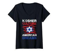 Femme Culture casher American Dreams Star T-Shirt avec Col en V