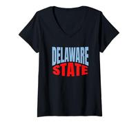 Femme Culture du Voyage dans l'État du Delaware T-Shirt avec Col en V