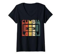 Femme Cumbia Latina Baile de Danse Latine Colombie Espanol Ella T-Shirt avec Col en V
