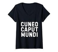 Femme Cuneo Caput Mundi Città Simpatica Uomo Donna Bambino T-Shirt avec Col en V