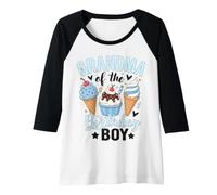 Femme Cupcake à la crème glacée pour Grand-mère de l'anniversaire d'un garçon Manche Raglan