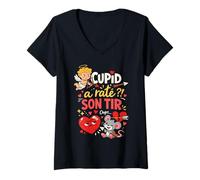 Femme Cupidon a raté Son tir Humour Amour T-Shirt avec Col en V