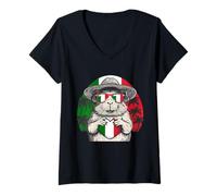 Femme Cœur de Cochon d'Inde Italien Fierté Tropicale Racines Italiennes T-Shirt avec Col en V