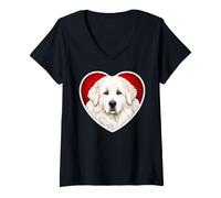 Femme Cœur des Pyrénées T-Shirt avec Col en V