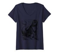 Femme Curiosité d'Amon T-Shirt avec Col en V