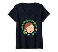Femme Curious George Fun with George Springtime T-Shirt avec Col en V