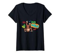 Femme Curious George Lets Go Wild Upside Down T-Shirt avec Col en V