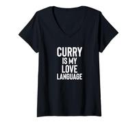 Femme Curry is My Love Language Fun Food Design for Men Women T-Shirt avec Col en V