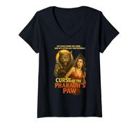 Femme Curse of The Pharaoh's Paw Funny Cat Horror T-Shirt avec Col en V