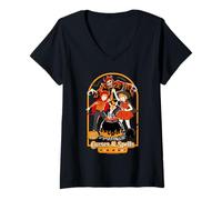 Femme Curses & Spells for Kids Halloween Retro Funny Adult Humor T-Shirt avec Col en V
