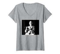 Femme Curtis Mayfield Live Soul Liverpool 1984 par Virginia Turbett T-Shirt avec Col en V