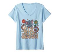 Femme Cute 67 Elephant History Teacher ELA Meme 6 7 Bruh Gen Alpha T-Shirt avec Col en V